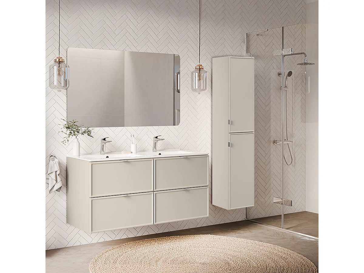 Mueble doble lavabo encastrado 120cm Alba Cachemira
