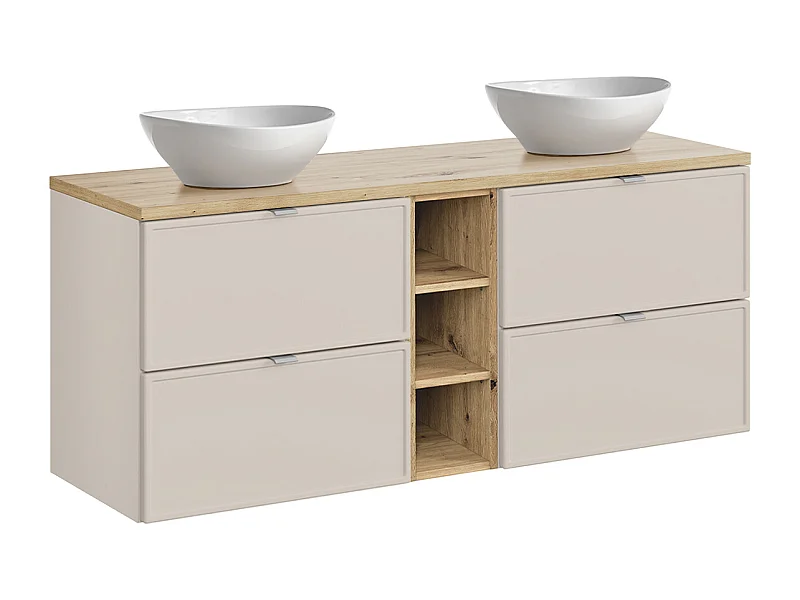 Mueble doble lavabo 140cm 3 compartimientos Alba Cachemira Lola