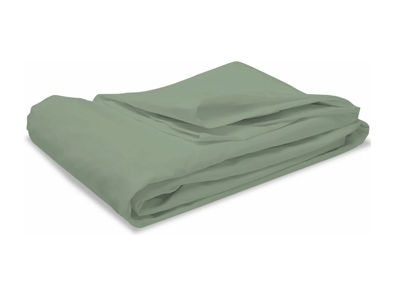 Drap housse uni 100% Percale de coton - Sauge - 140x190cm