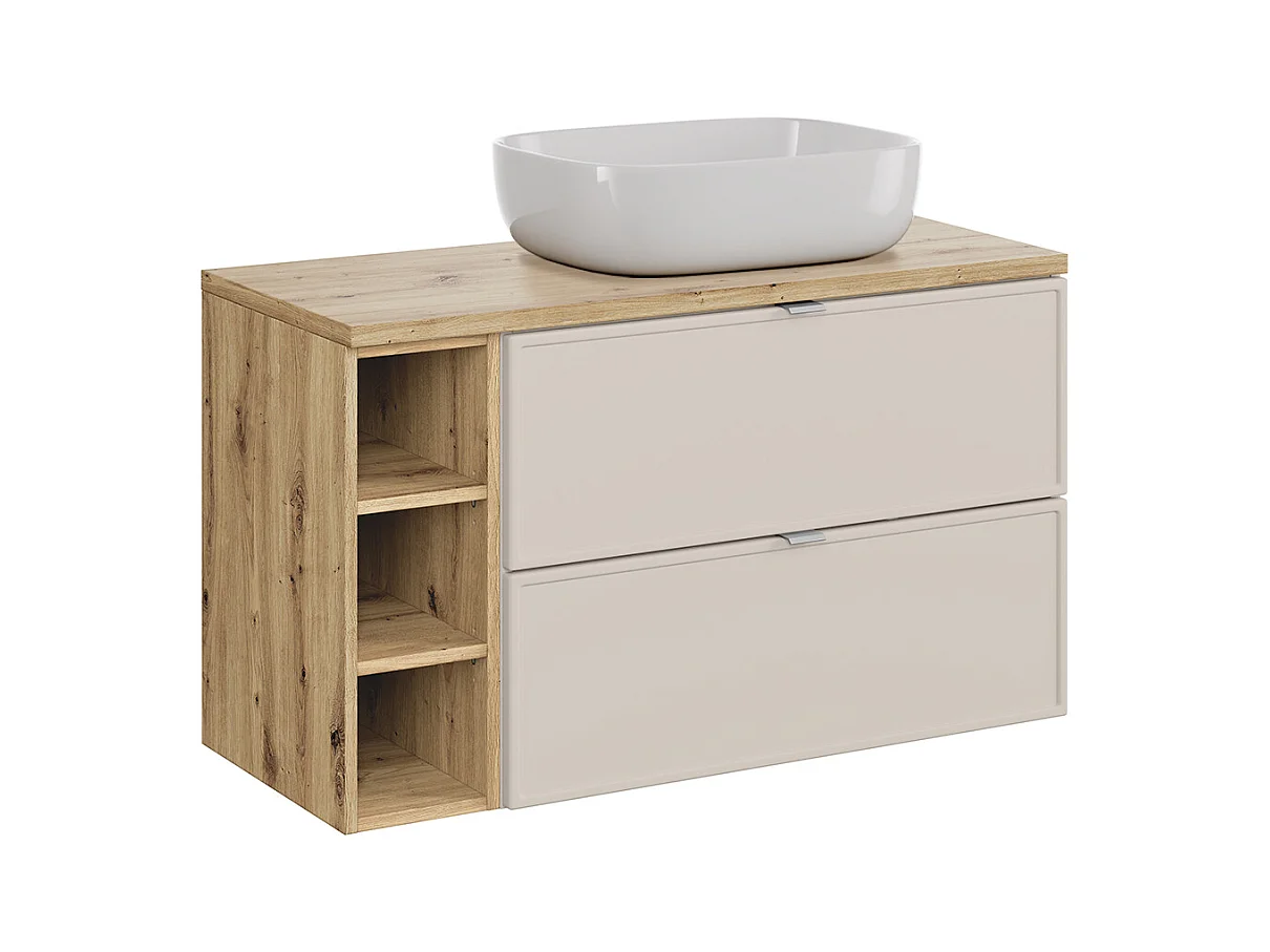 Meuble simple vasque 100cm 3 niches Alba Cachemire