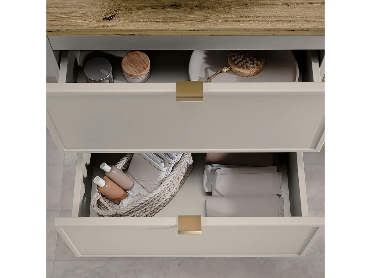 Meuble simple vasque 100cm 3 niches Alba Cachemire