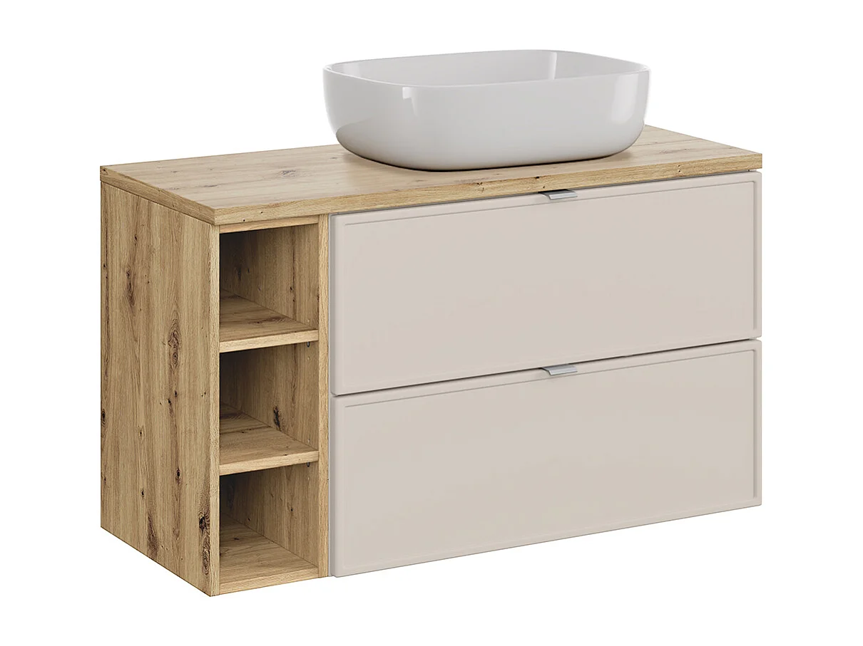 Mueble lavabo individual 100cm 3 compartimientos Alba Cachemira