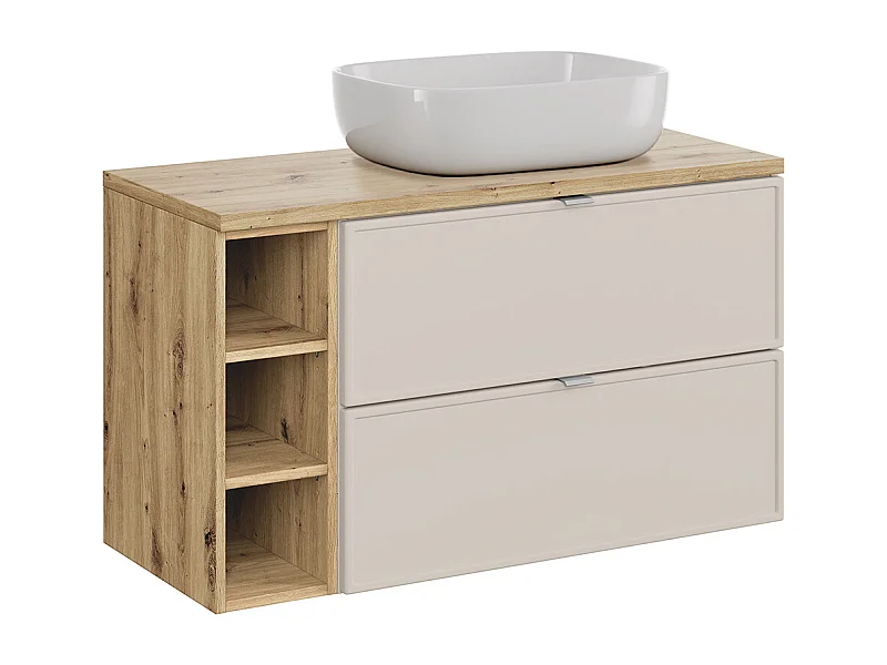 Meuble simple vasque 100cm 3 niches Alba Cachemire