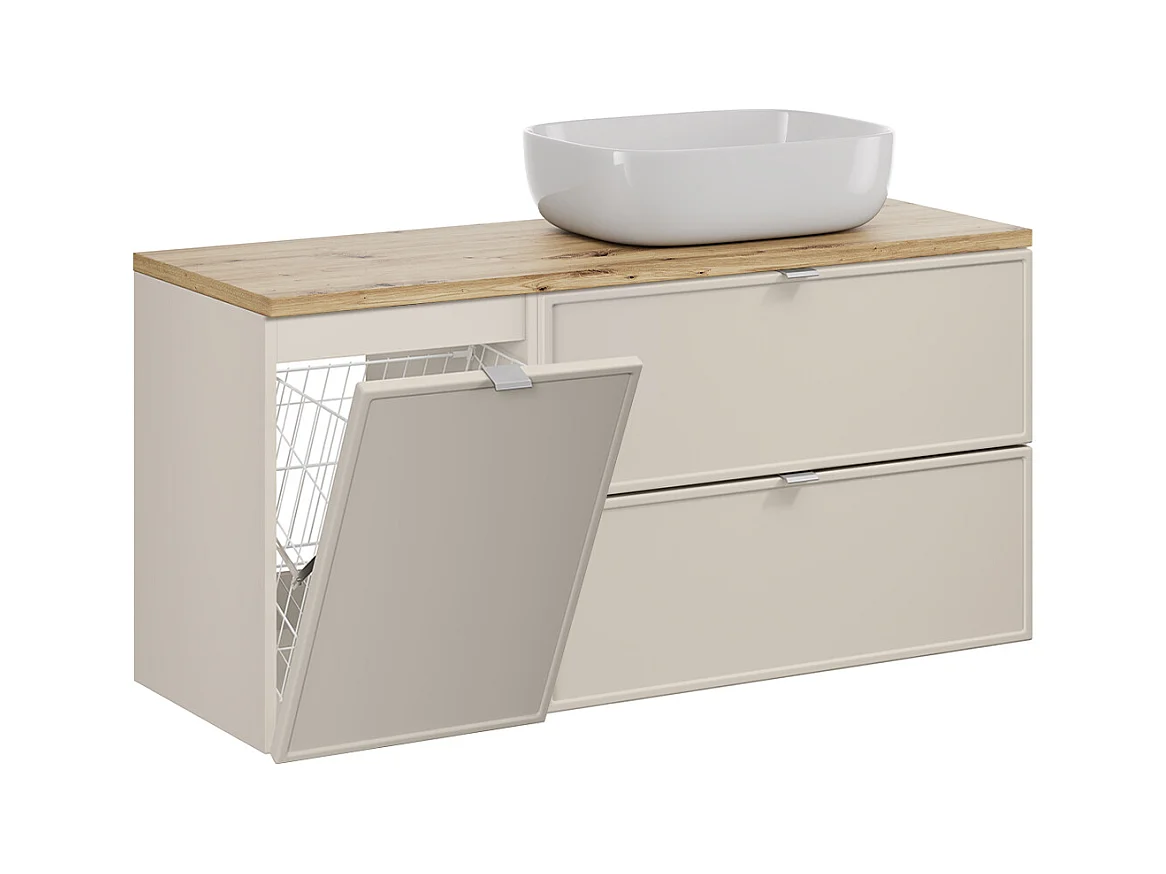 Alba Cachemire 120cm enkele wastafel met wasmand