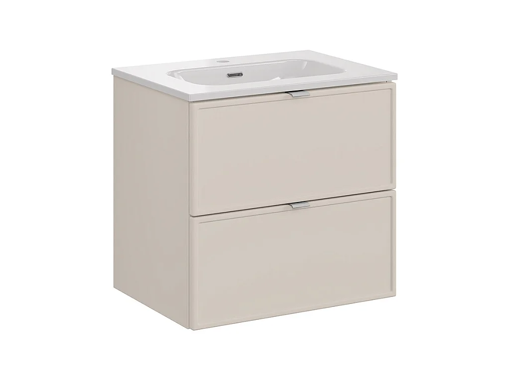 Alba Cachemire 60cm enkel wastafelmeubel met inzetwastafel