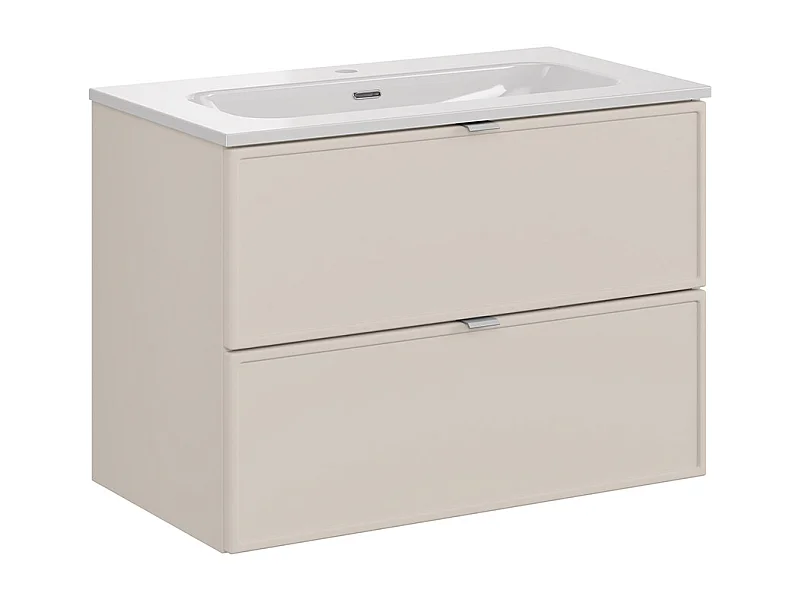 Alba Cachemire 80cm enkel wastafelmeubel met inzetwastafel