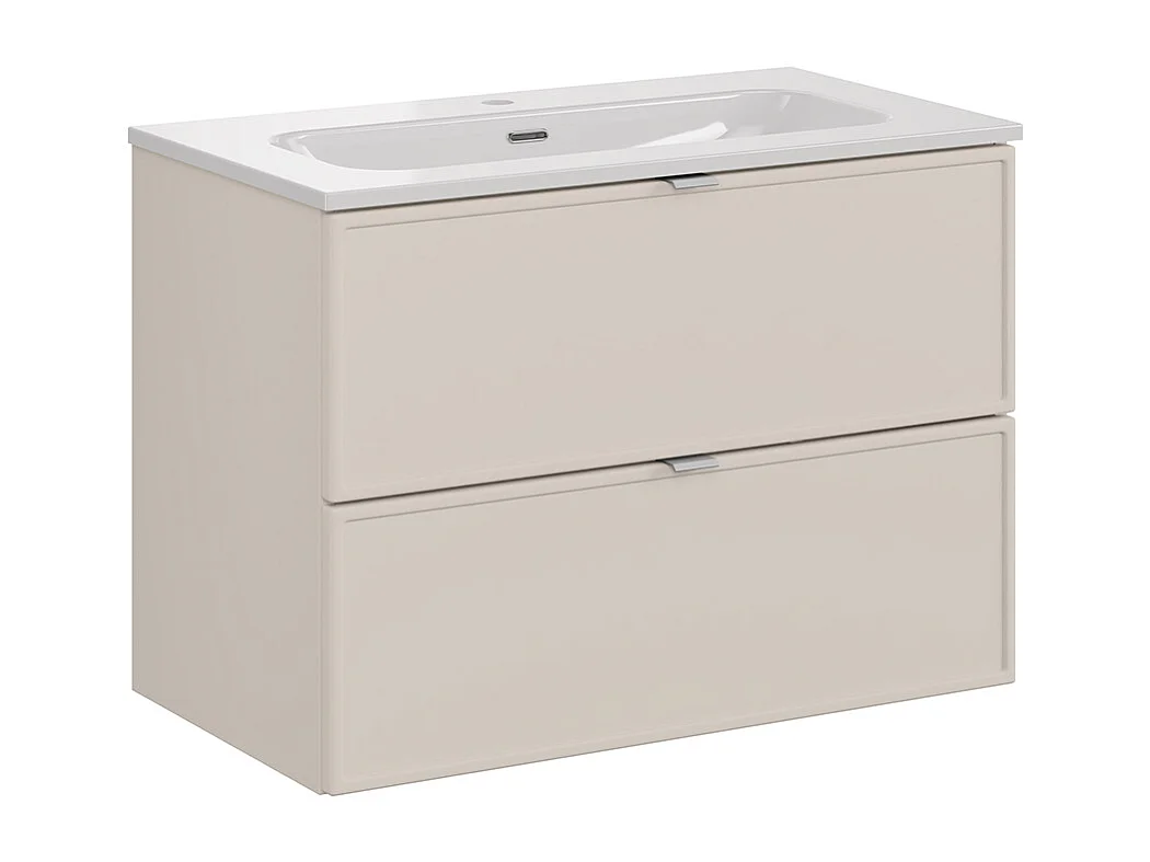 Meuble simple vasque encastrée 80cm Alba Cachemire