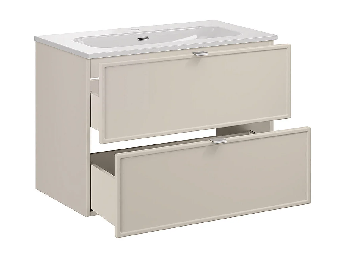 Meuble simple vasque encastrée 80cm Alba Cachemire