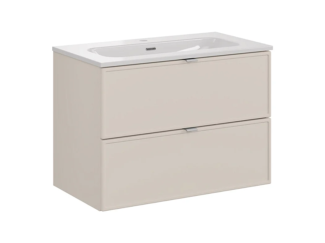 Alba Cachemire 80cm enkel wastafelmeubel met inzetwastafel