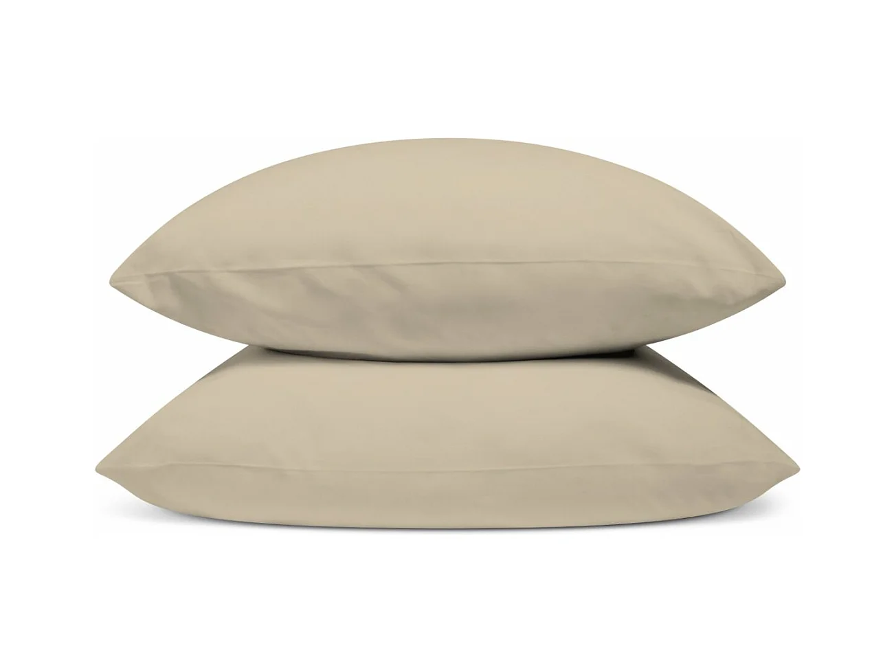 Lot de 2 Taies d'oreiller 100% Percale de coton - Lin - 50x75cm