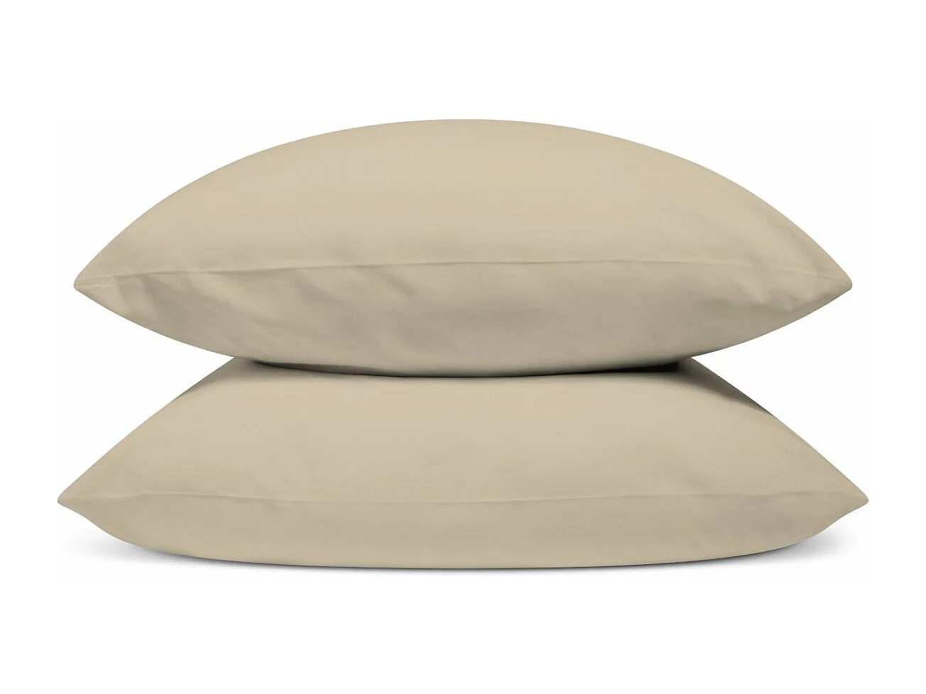 Lot de 2 Taies d'oreiller 100% Percale de coton - Lin - 50x75cm