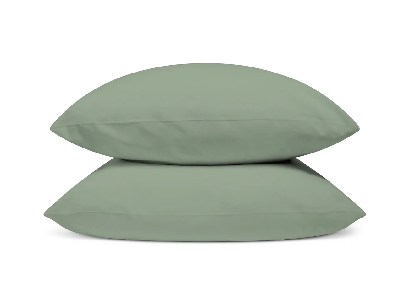 Lot de 2 Taies d'oreiller 100% Percale de coton - Sauge - 50x75cm