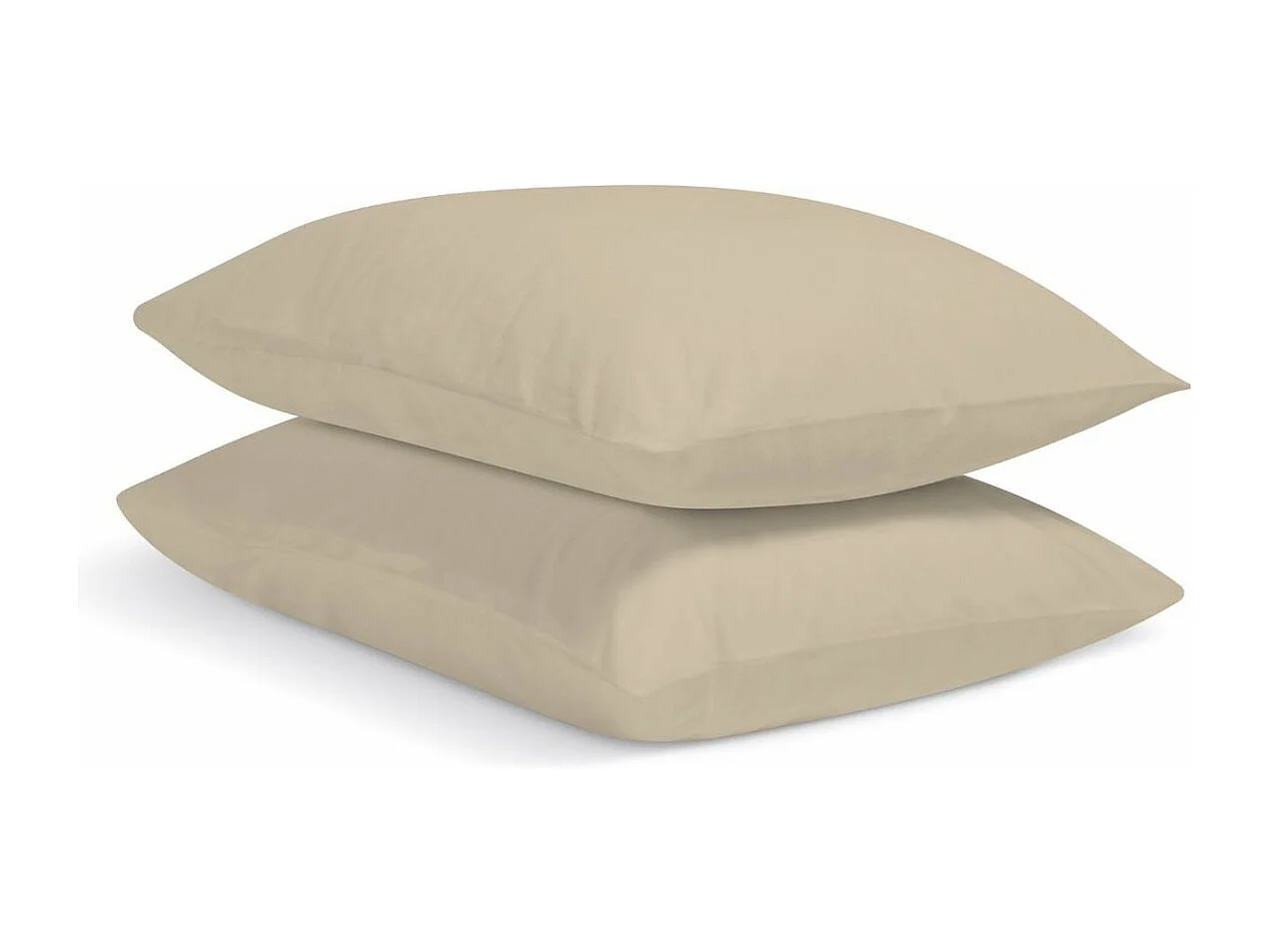 Lot de 2 Taies d'oreiller 100% Percale de coton - Lin - 65x65cm