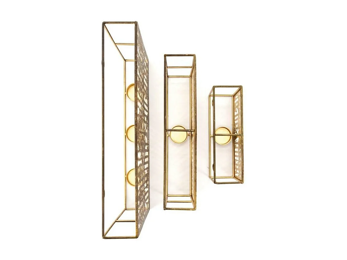 Photophores en métal Cerf rectangulaires