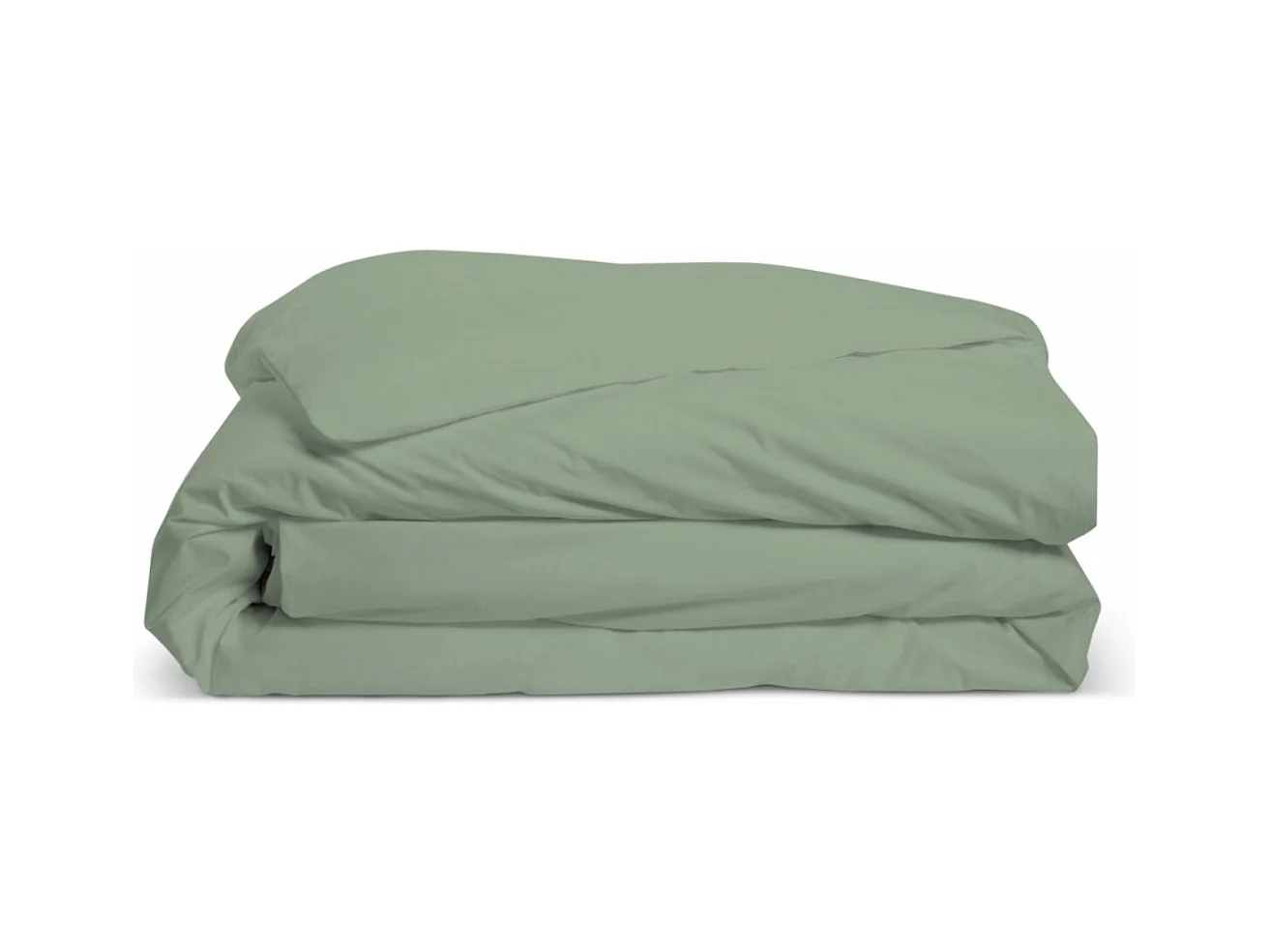 Housse de couette unie 100% Percale de coton - Sauge - 140x200cm