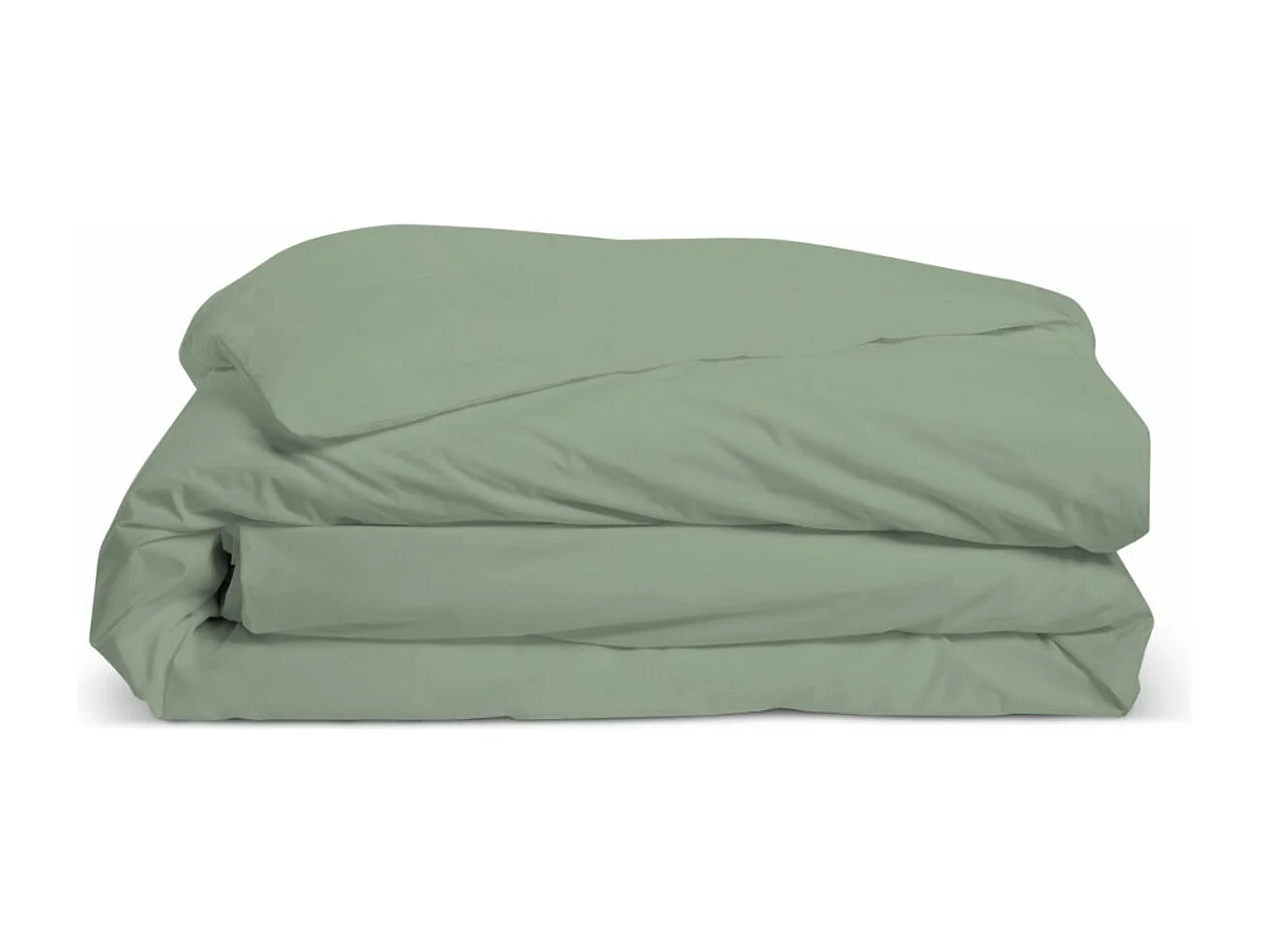 Housse de couette unie 100% Percale de coton - Sauge - 220x240cm