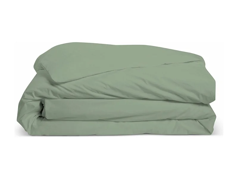 Housse de couette unie 100% Percale de coton - Sauge - 220x240cm