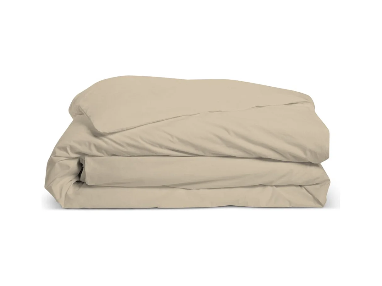 Housse de couette unie 100% Percale de coton - Lin - 240x260cm