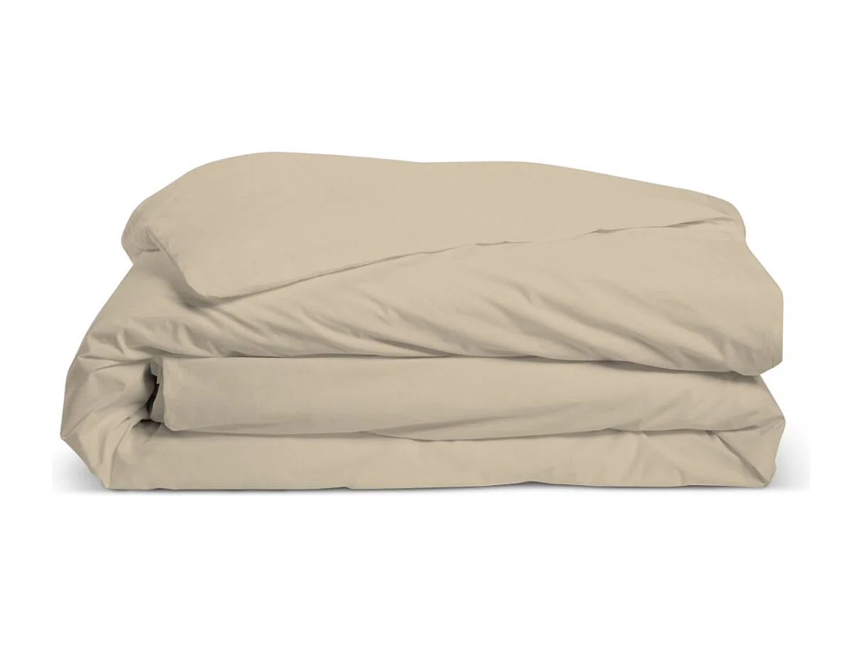 Housse de couette unie 100% Percale de coton - Lin - 240x260cm