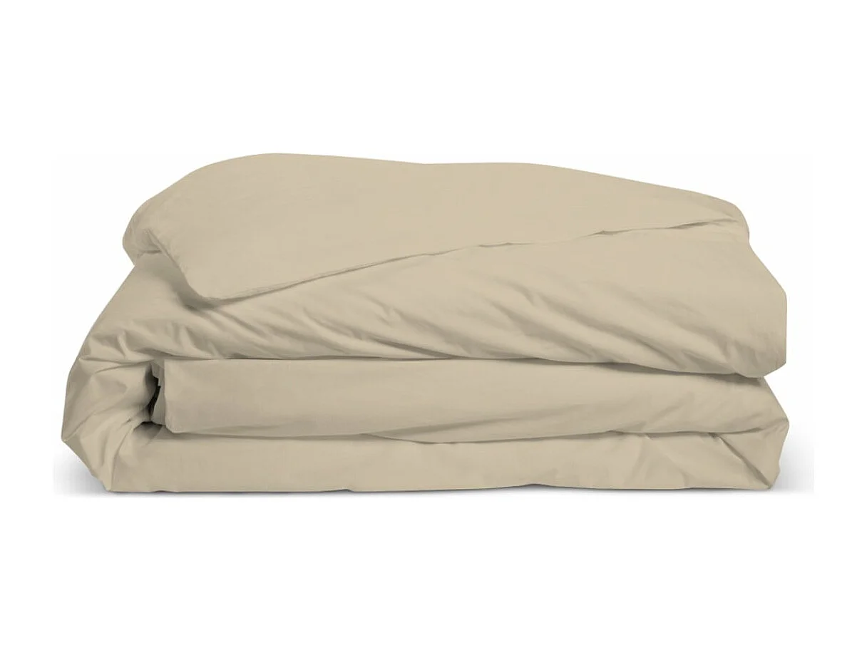 Housse de couette unie 100% Percale de coton - Lin - 140x200cm