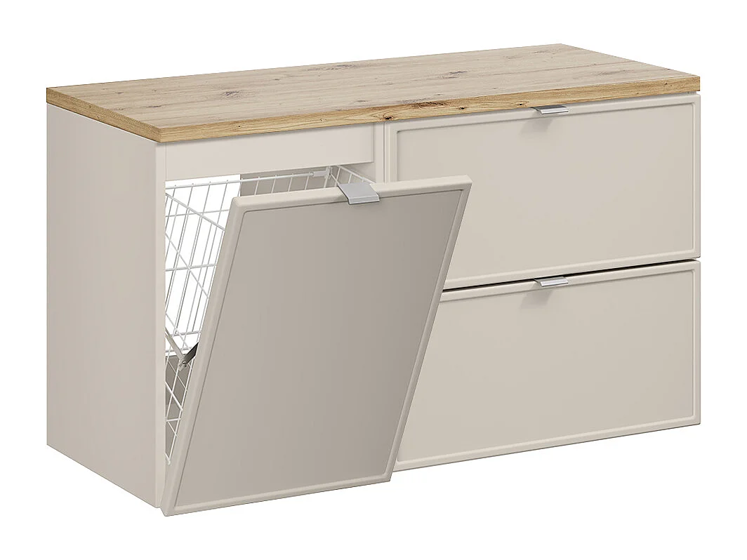 Meuble sous-vasque 100cm panier à linge Alba Cachemire