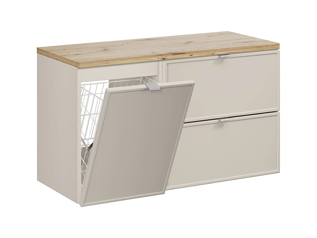 Meuble sous-vasque 100cm panier à linge Alba Cachemire