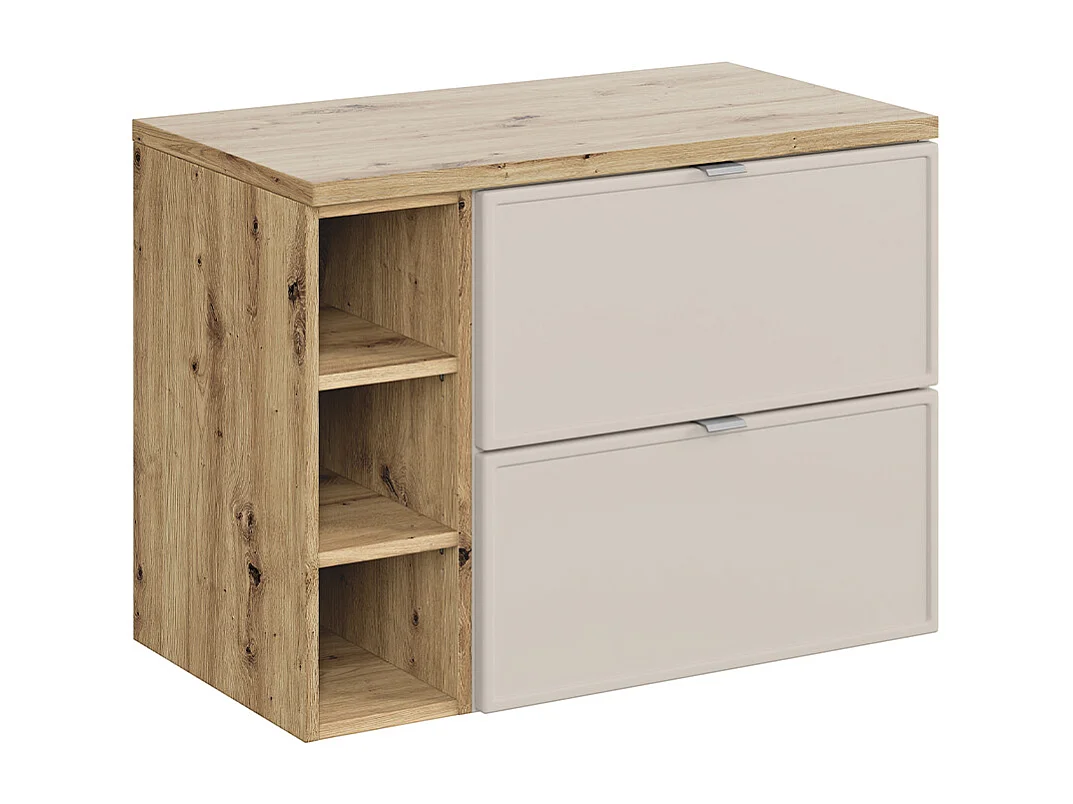 Meuble sous-vasque 80cm 3 niches Alba Cachemire