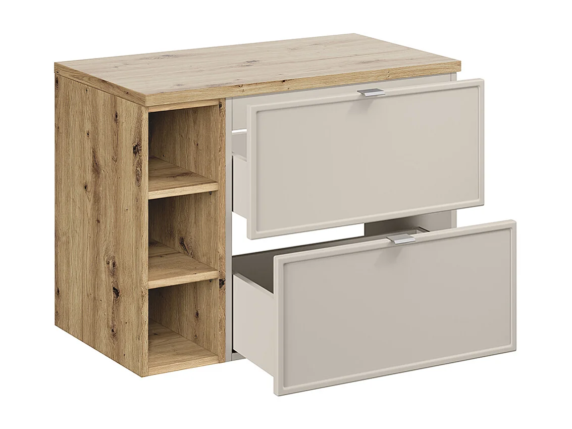 Meuble sous-vasque 80cm 3 niches Alba Cachemire