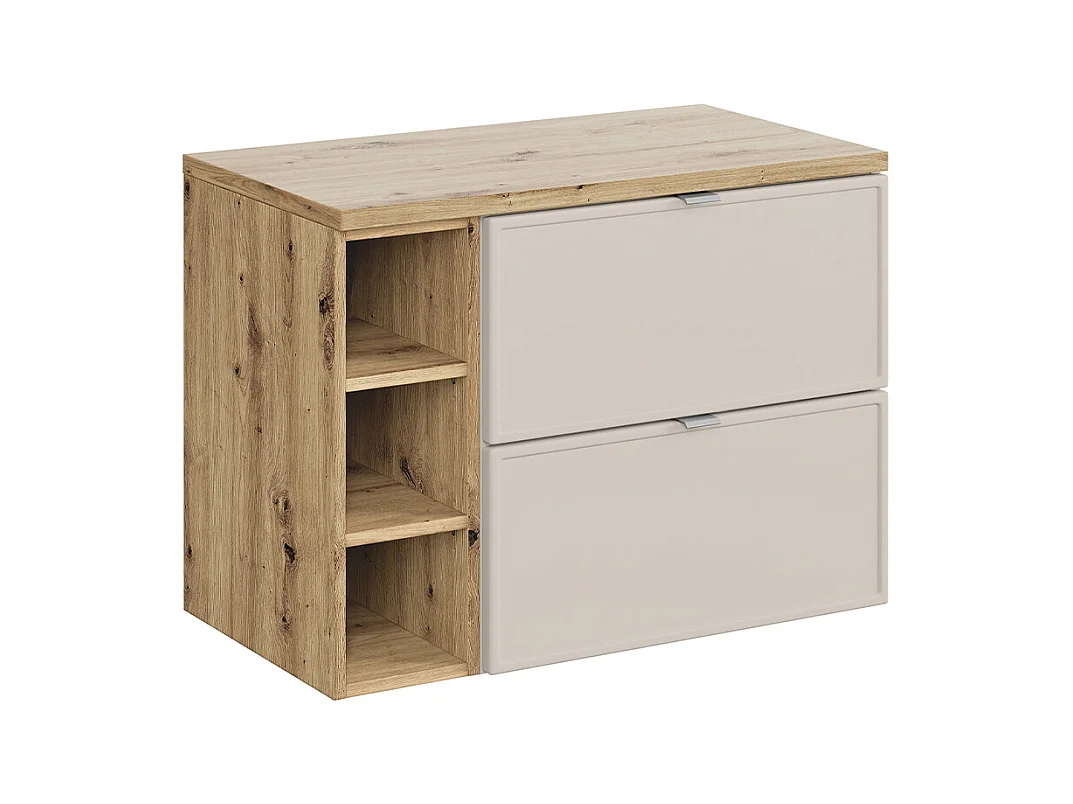 Meuble sous-vasque 80cm 3 niches Alba Cachemire