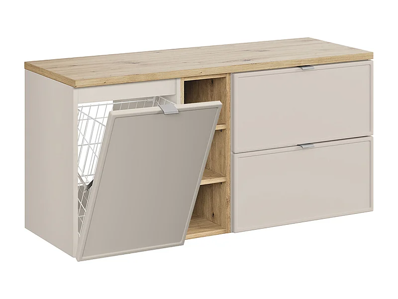 Alba Cachemire 120cm 3 nis onderkast met wasmand