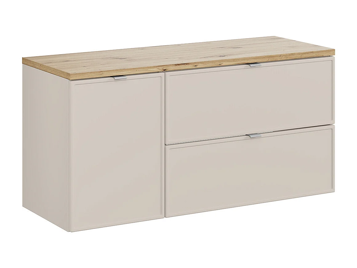 Meuble sous-vasque 120cm panier à linge Alba Cachemire