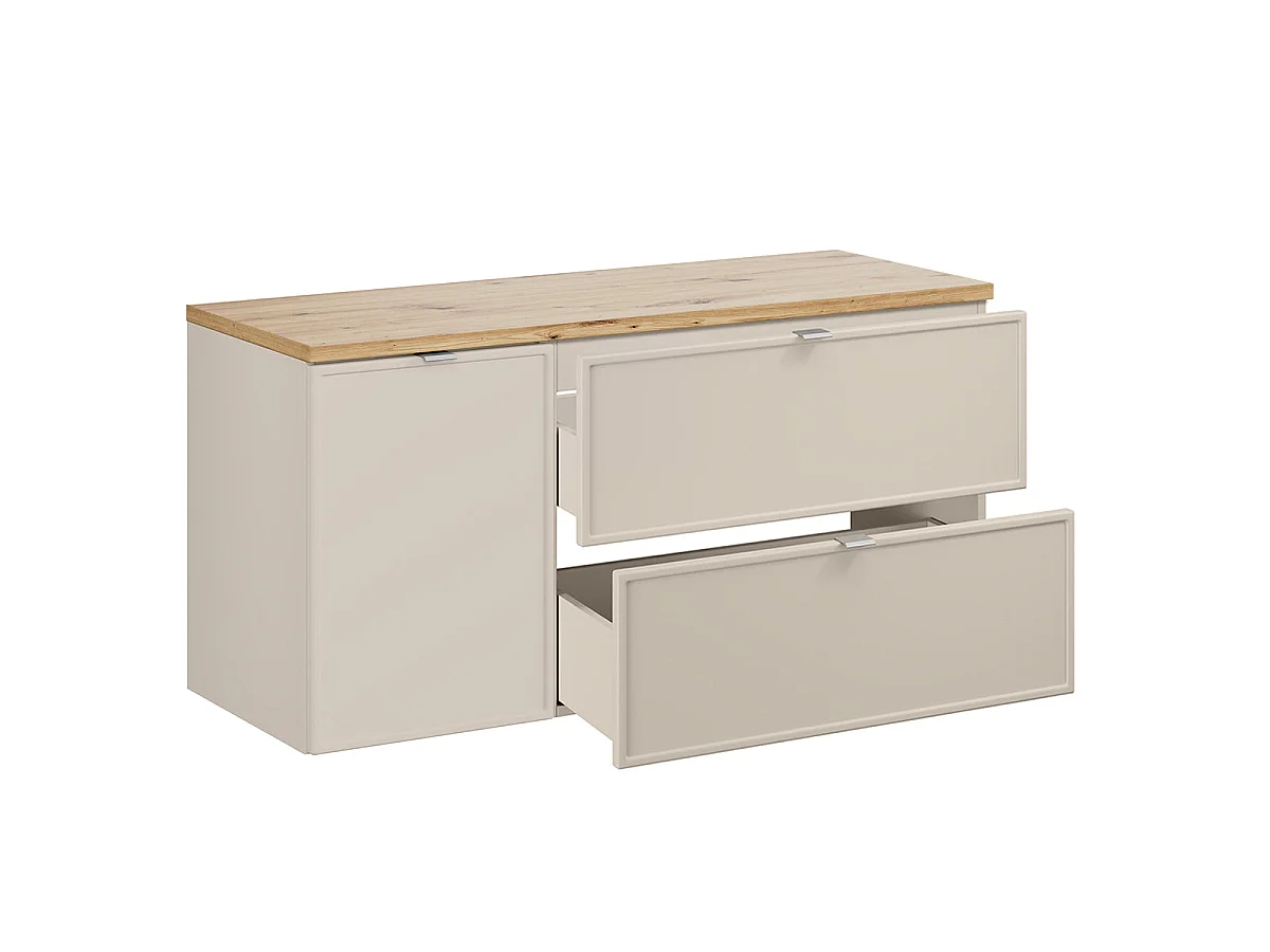 Mobile sottolavabo Alba Cachemire 120cm con cestello portabiancheria