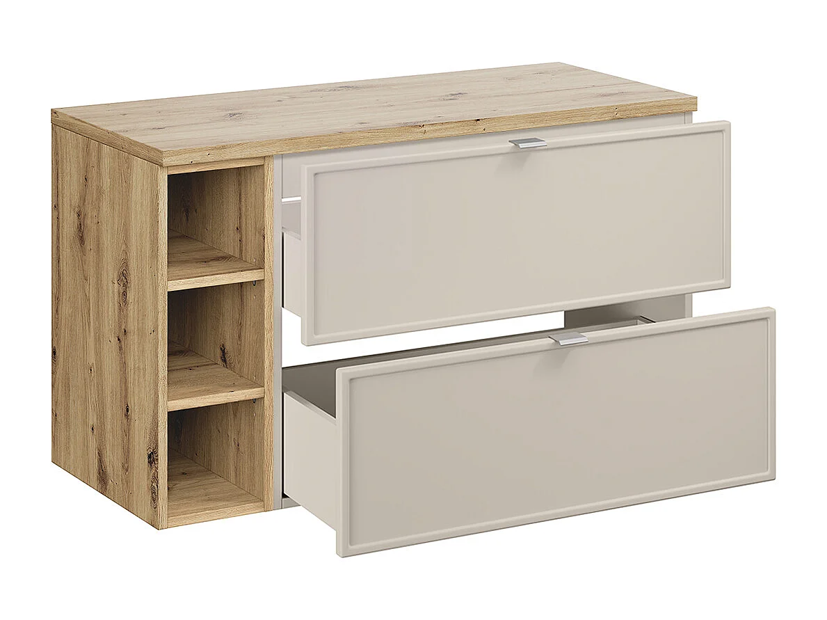 Meuble sous-vasque 100cm 3 niches Alba Cachemire