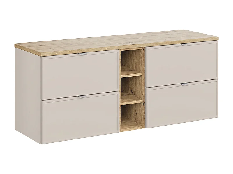 Meuble sous-vasque 140cm 3 niches Alba Cachemire