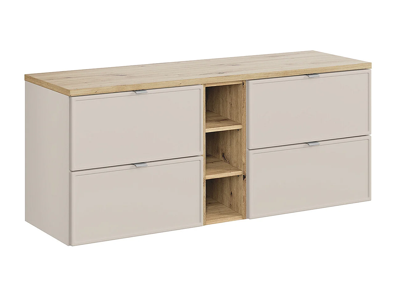 Meuble sous-vasque 140cm 3 niches Alba Cachemire