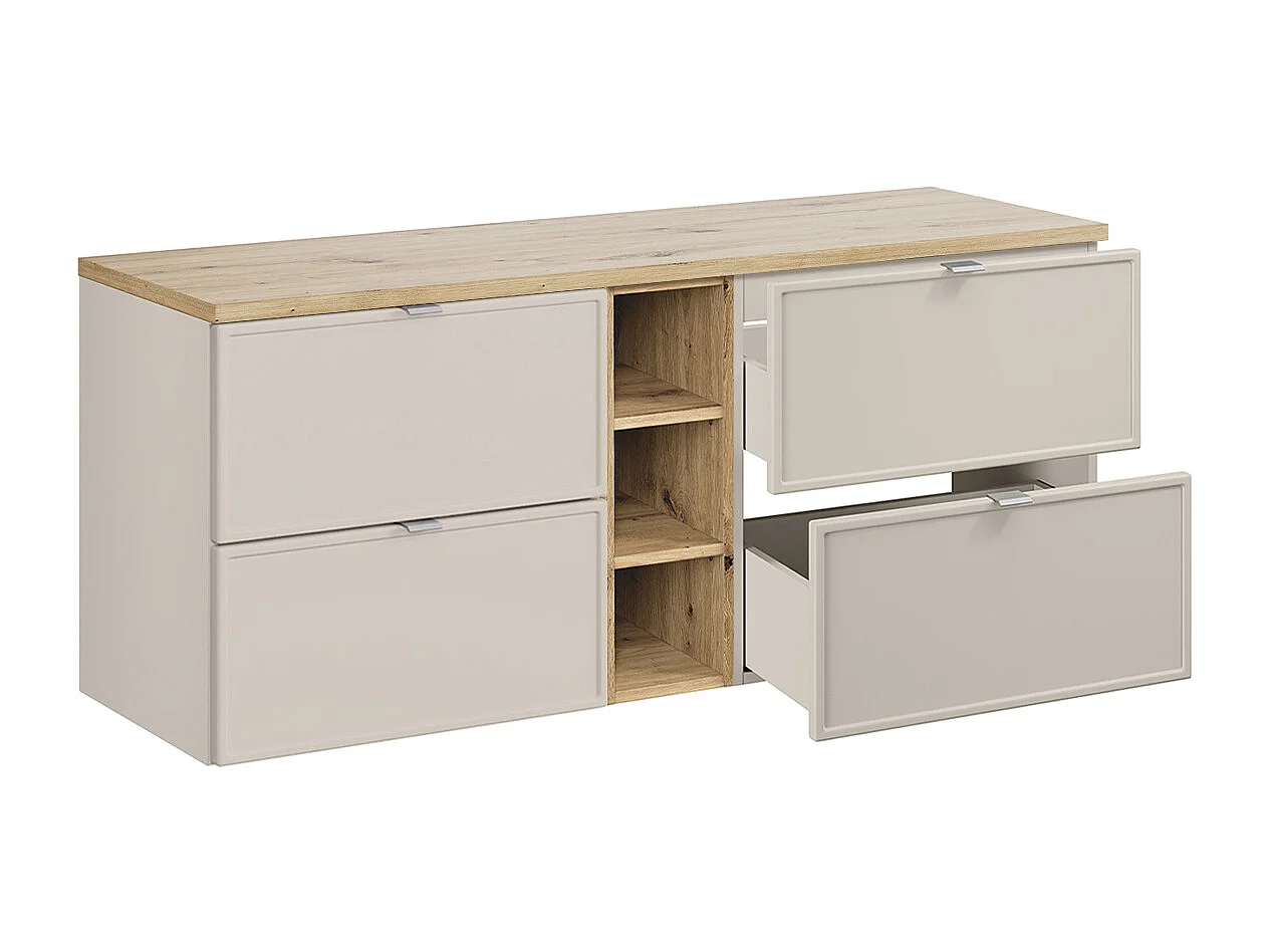 Meuble sous-vasque 140cm 3 niches Alba Cachemire