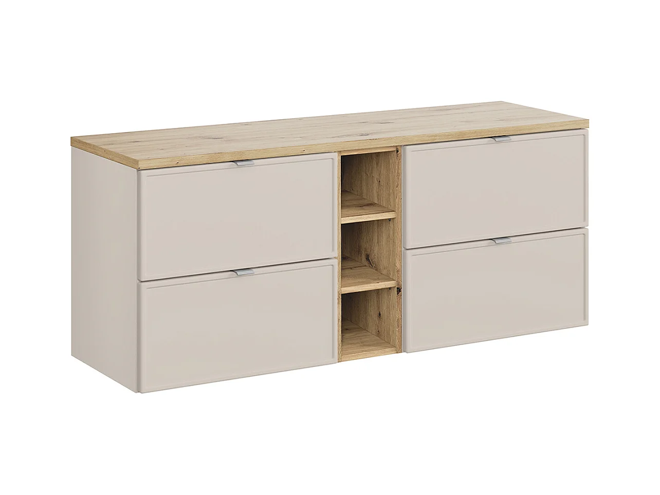 Meuble sous-vasque 140cm 3 niches Alba Cachemire