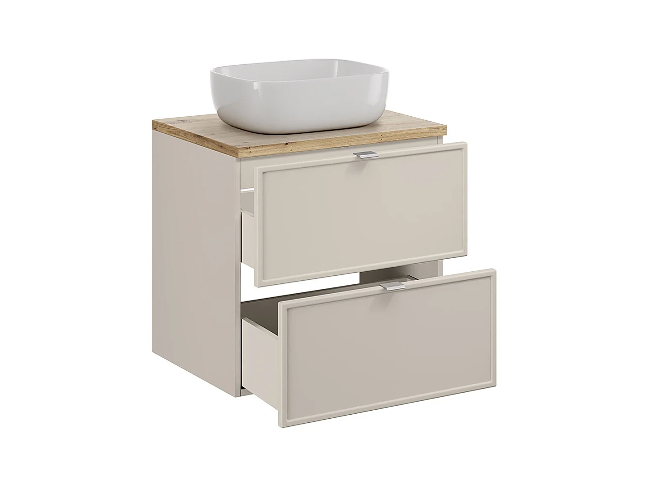 Ensemble meuble simple vasque 60cm et colonne Alba Cachemire