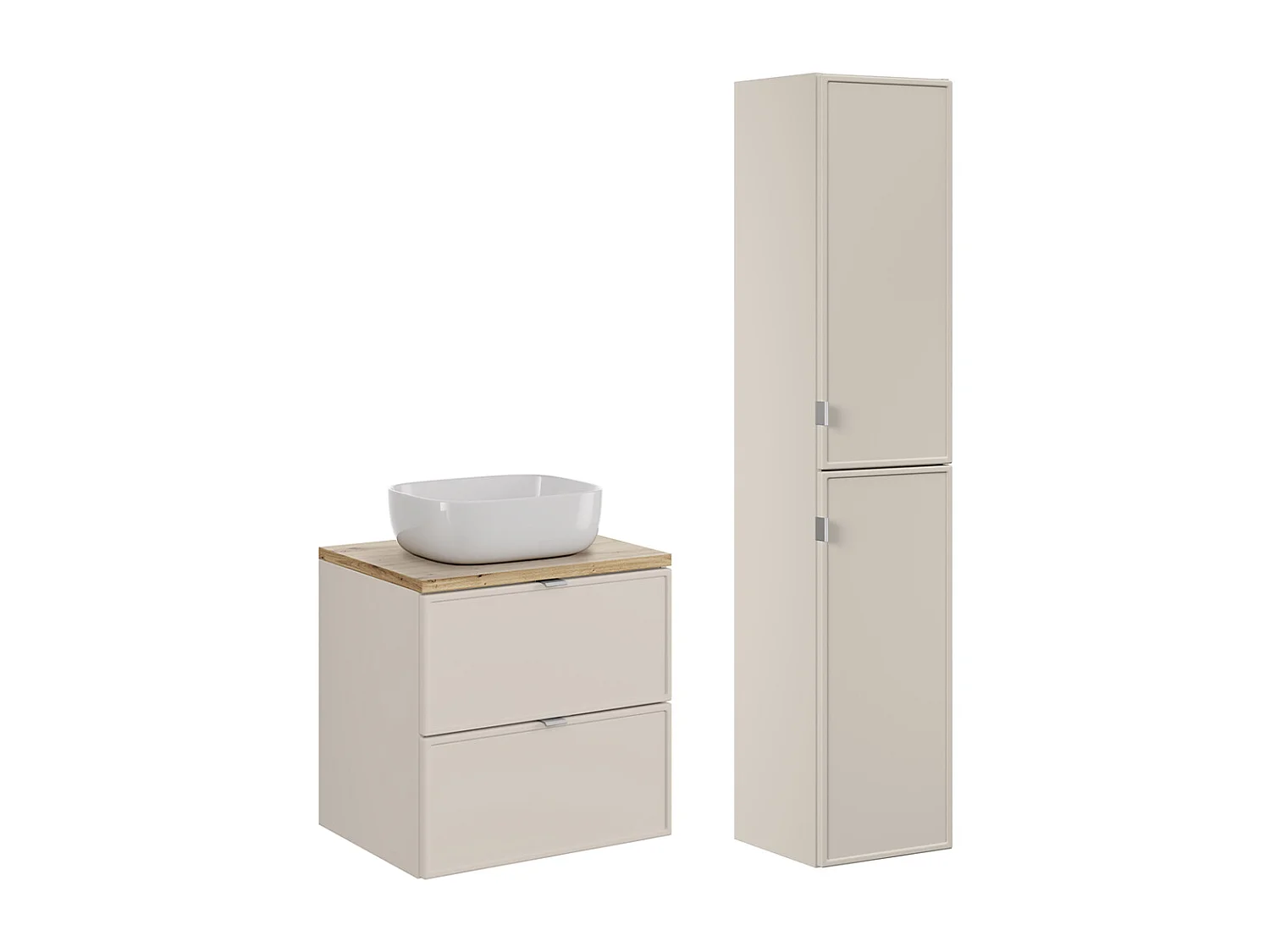 Set di mobili da bagno con lavabo Alba cachemire 60cm