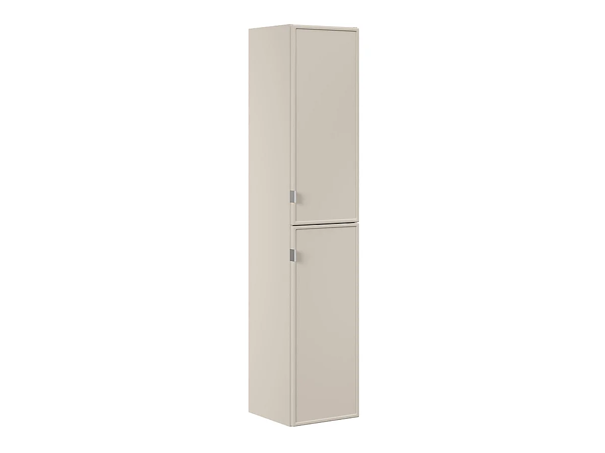 Ensemble meuble simple vasque 140cm 3 niches panier à linge et colonne Alba Cachemire
