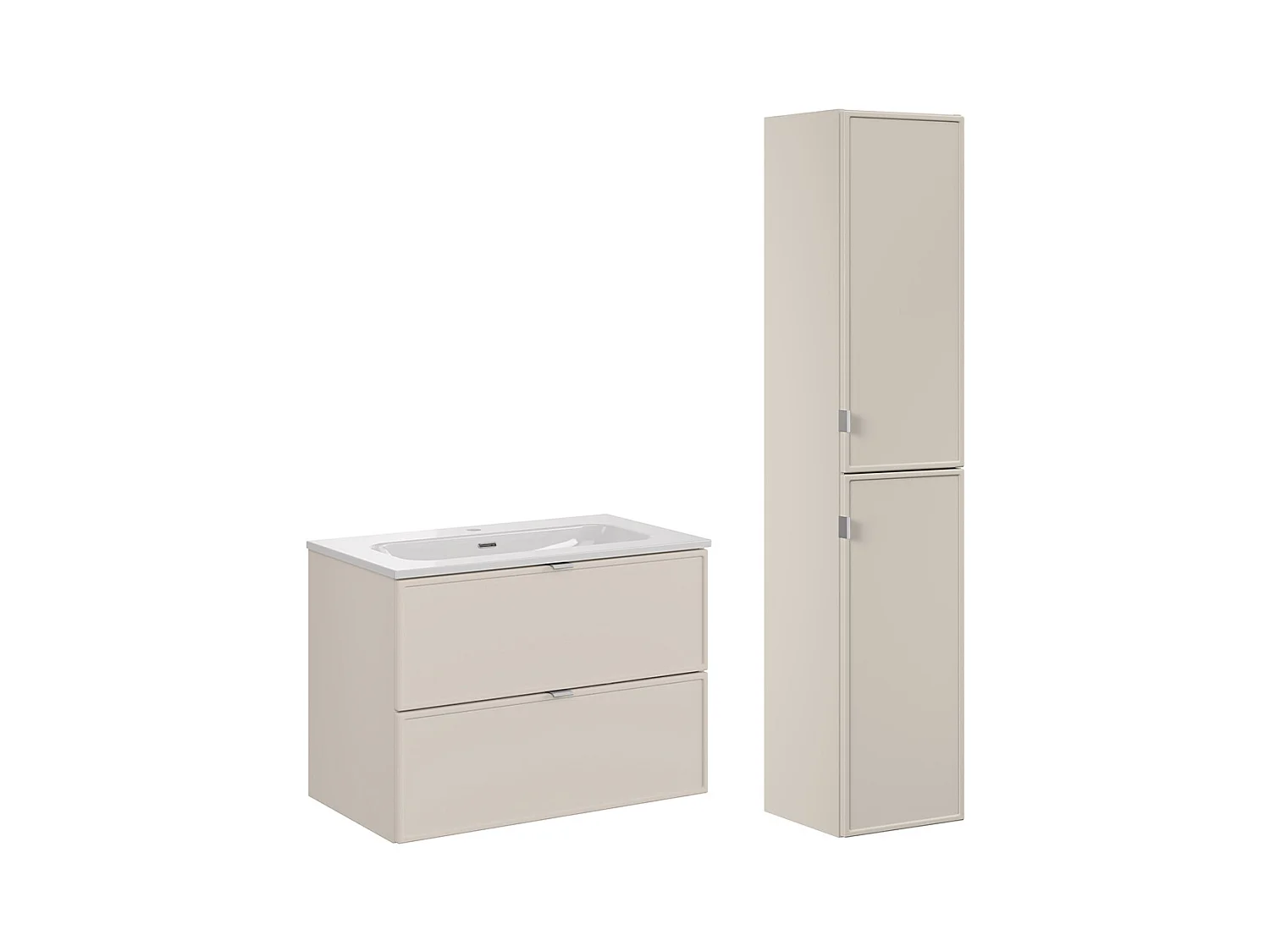 Set di mobili da bagno con lavabo Alba cachemire 80cm