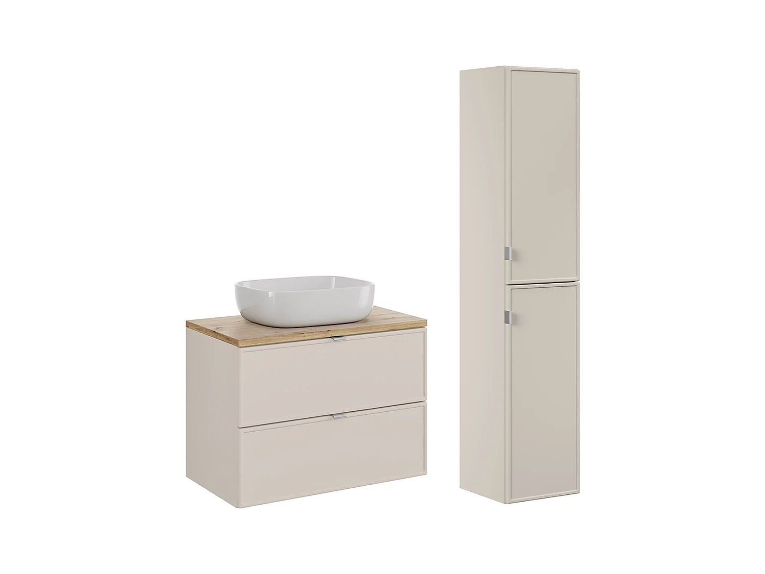 Alba Cachemire 80cm enkele wastafel met sokkel