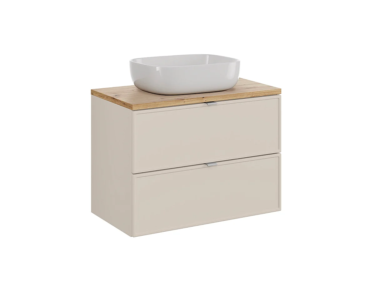Ensemble meuble simple vasque 80cm et colonne Alba Cachemire