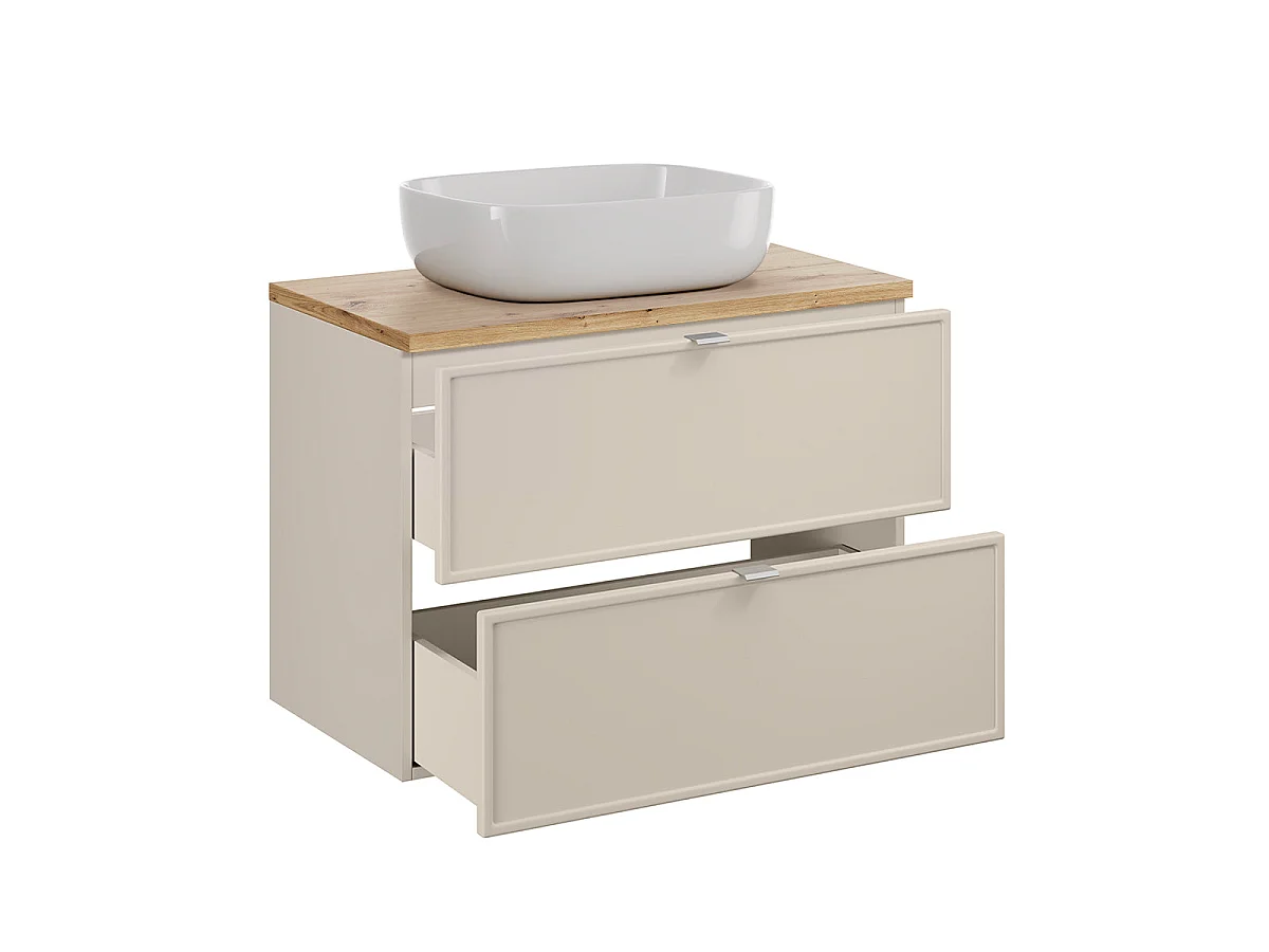 Ensemble meuble simple vasque 80cm et colonne Alba Cachemire