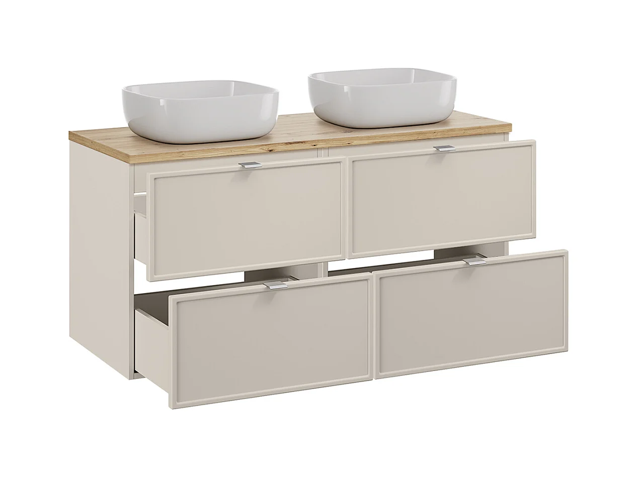 Ensemble meuble double vasque 120cm et colonne Alba Cachemire