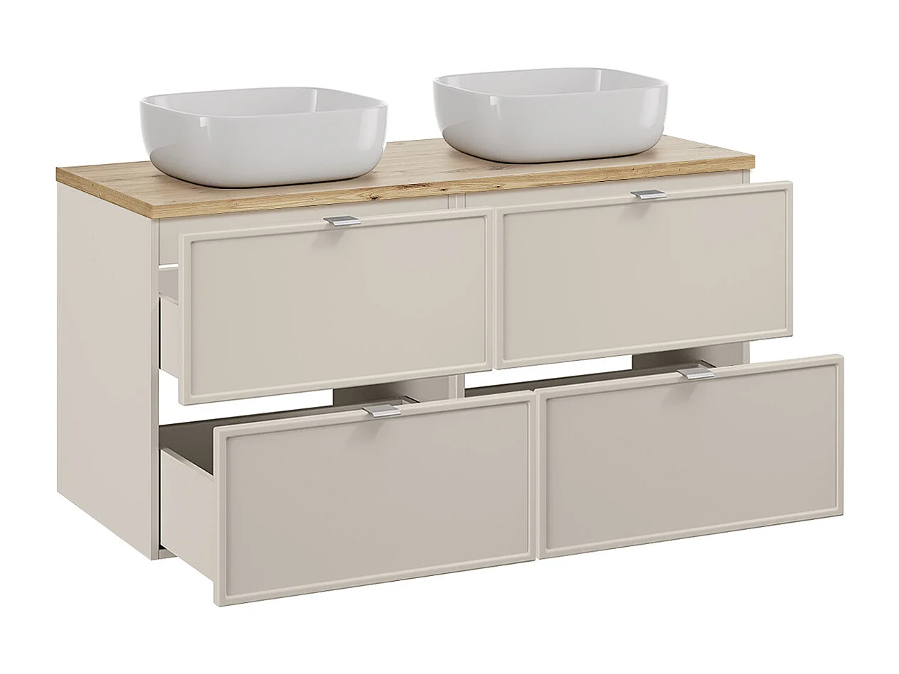 Conjunto de muebles con doble lavabo 120cm y columna Alba Cachemira