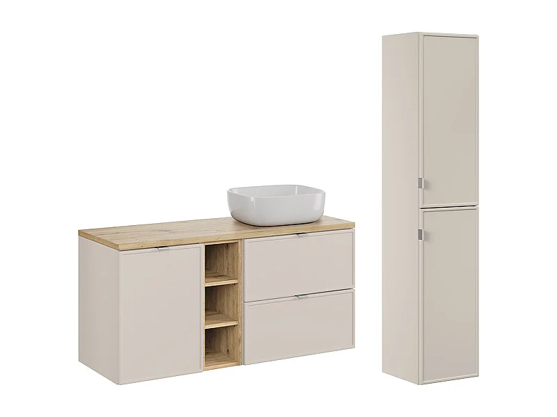 Set di mobili da bagno con lavabo Alba cachemire 120cm