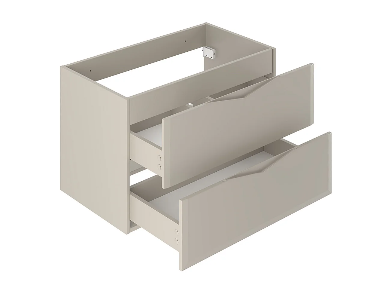 Set aus Einzelmöbel Einbauwaschbecken 80cm und Säule Ellie Cachemire