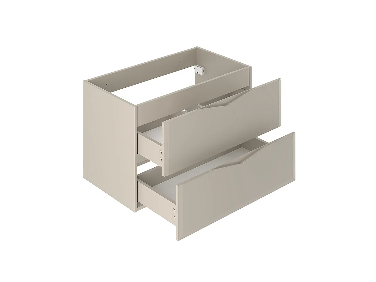 Ensemble meuble simple vasque encastrée 80cm et colonne Ellie Cachemire