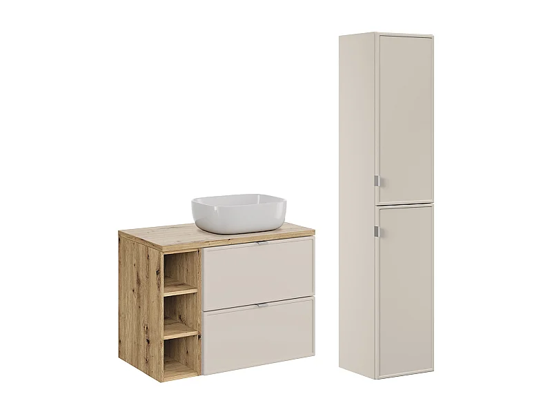 Alba Cachemire 80cm 3 nis wastafel met sokkel